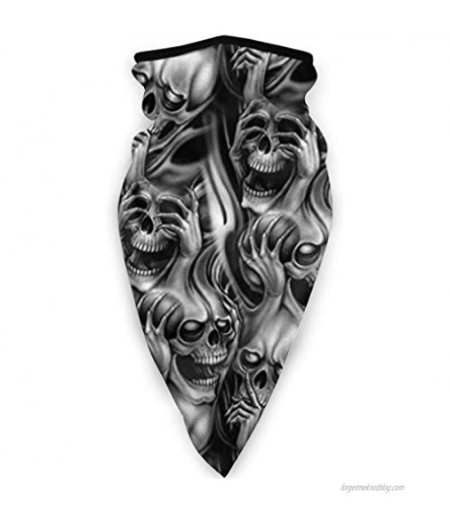 Sugar Skulls Day of The Dead Face Mask Half Face Cover Headband for Dust UV Sun Protection Seamless 3D Scarf Neck Gaiter for Motorcycle Riding Biker Fishing Cycling Sports