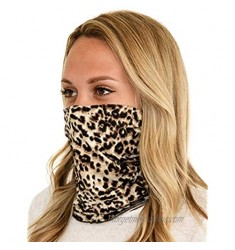 Tart Collections Fabric Face Buff Neck Gaiter Washable and Reusable Unisex Leopard