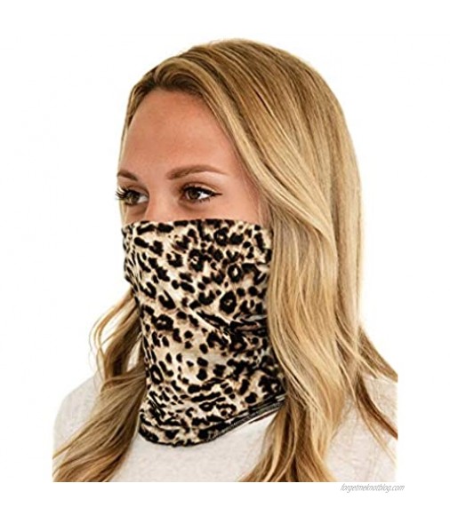 Tart Collections Fabric Face Buff Neck Gaiter Washable and Reusable Unisex Leopard