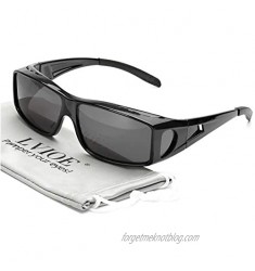 LVIOE Wrap Around Sunglasses  Polarized Lens Wear Over Prescription Glasses  Fit Over Regular Glasses with 100% UV Protection