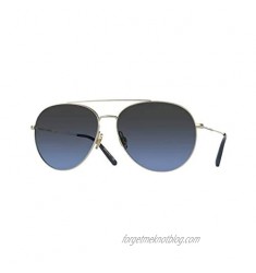 Oliver Peoples Airdale Sunglasses Soft Gold w/Dark Azure 51-15-145mm 1286S 58 5035P4