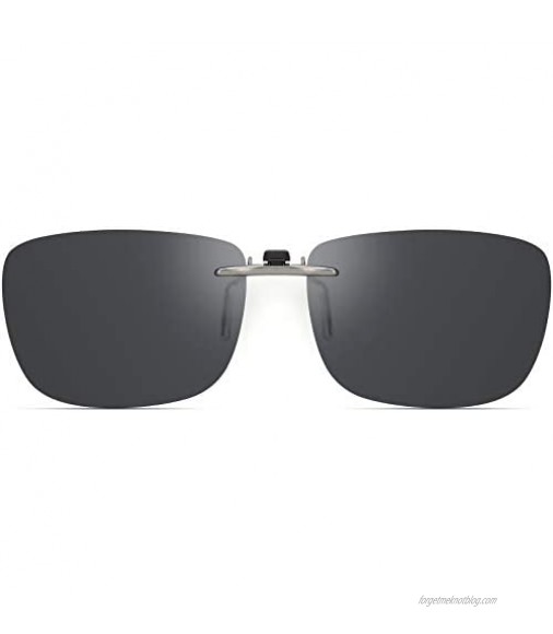 Polarized Clip On Sunglasses Over Prescription Glasses Men Women Compact Fit Non-Flip Up