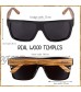 WOODIES Polarized Zebra Wood Sunglasses for Men and Women | Black Polarized Lenses and Real Wooden Frame | 100% UVA/UVB Ray Protection