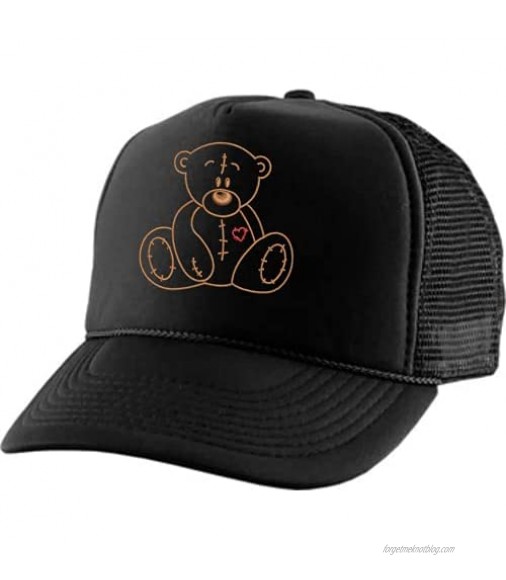 ALLNTRENDS Adult Bear Trucker Hat Heart Embroidered Baseball Cap Adjustable Snapback Cute Hats
