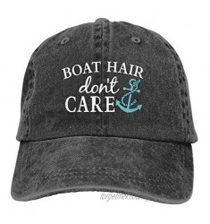 Antvinoler Boat Hair Don¡¯t Care Baseball Cap - Trucker Hat for Women - Stylish Cute Sun Hat Black