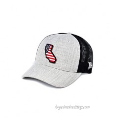 Branded Bills California Rogue Patriot PVC Patch Hat Curved Trucker - One Size Fits All