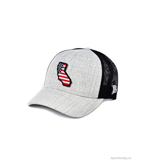 Branded Bills California Rogue Patriot PVC Patch Hat Curved Trucker - One Size Fits All