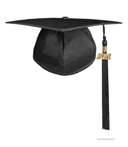 Happy Secret Unisex Shiny Graduation Cap with Graduation Tassel Year Charm 2021
