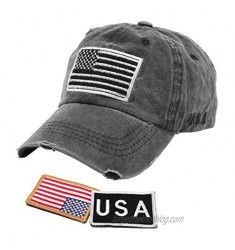 JuA Embroidered Baseball Hats for Men with UV Protection  American Flag Sun Hat Caps with 2 Patches