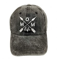 LOKIDVE Women's Mom Life Dad Hat Embroidered Distressed Denim Baseball Cap