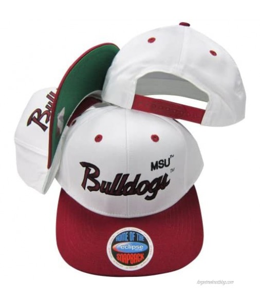 Mississippi State Bulldogs Script White/Maroon Two Tone Plastic Snapback Adjustable Plastic Snap Back Hat/Cap