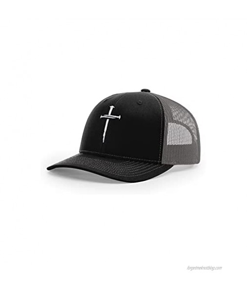 Nail Cross Jesus Christ Christian Embroidered Richardson 112 Trucker Cap Hat