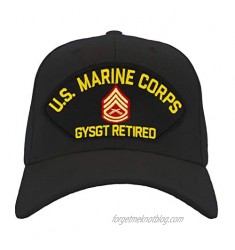 PATCHTOWN US Marine Corps - Gunnery Sergeant Retired Hat/Ballcap Adjustable One Size Fits Most (Multiple Colors & Styles)