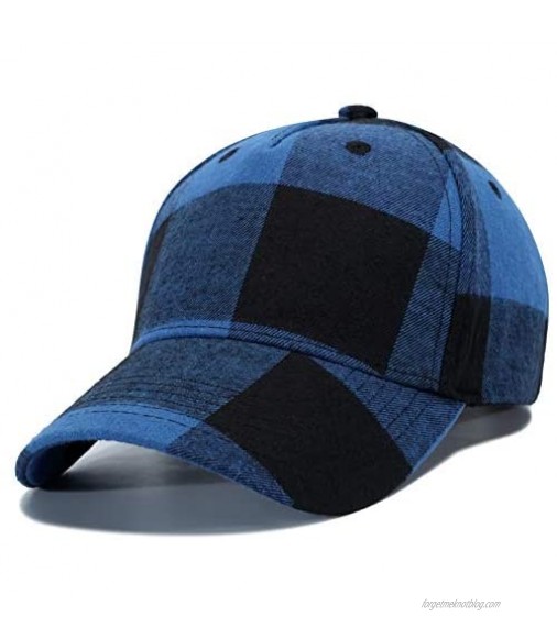 Plaid Print Baseball Cap Soft Blend Checked Print Outdoor Hat Cap
