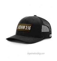 Printed Kicks John 3:16 Leather Patch Back Mesh Hat Christian Bible Verse Baseball Cap