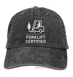 WMFF Forklift Certified Pick Up Chicks Baseball Caps Adult Adjustable Denim Cap