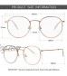 Clear Glasses for Women Men Classic Round Metal Frame Clear Lens Fake Glasses