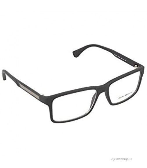 Emporio Armani EA 3038 Men's Eyeglasses Black Rubber 56
