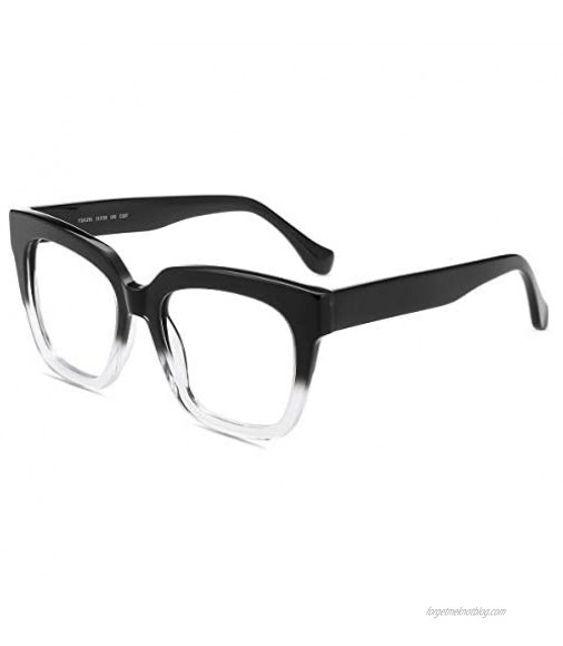 Firmoo Blue Light Blocking Glasses Oversize Square Computer Eyewear Anti Eyestrain Anti Glare Eyewear for Women Men