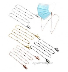 4 Pieces Face Covering Lanyard Eyeglass Chain with Clips Glasses Retainer Chains Convenient Safety Face Covering Holder Chain for Hanging Around Neck