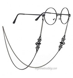 Glasses Sunglasses Chain Black Bat Eyeglass Strap Holder Eyewear Reading Glasses Retainer for Women and Men