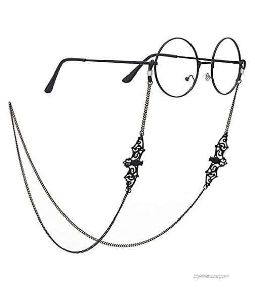 Glasses Sunglasses Chain Black Bat Eyeglass Strap Holder Eyewear Reading Glasses Retainer for Women and Men