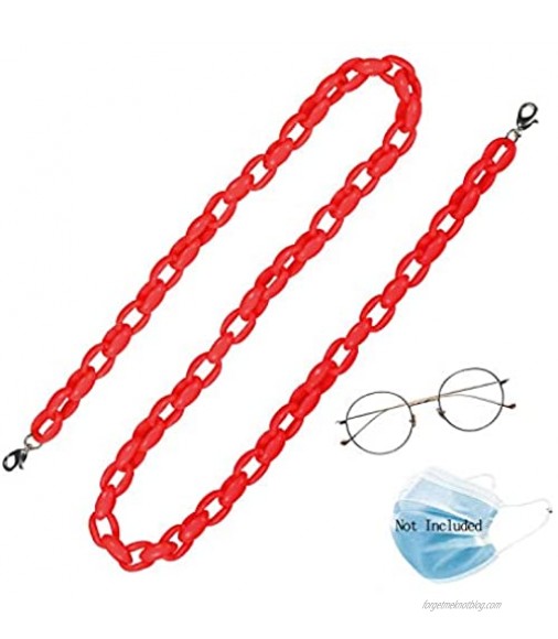 Honsny Face Mask Lanyard for Women Eyeglass Chain for Mask with Clips Acrylic Mask Lanyard Strap Mask Chain Holder Around Neck Hanger Acrylic Glasses Chain Multicolor
