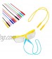 Lanmino Silicone Eyeglasses Straps 2pcs Adjustable Elastic Cord Holder Band Anti Slip Sunglasses String Ropes Glasses Chain(Dark Blue)