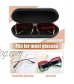 2 Pieces Carbon Sunglasses Cases Hard Shell Glasses Cases Portable Clamshell Eyeglasses Protective Cases with Cleaning Cloths for Women Men