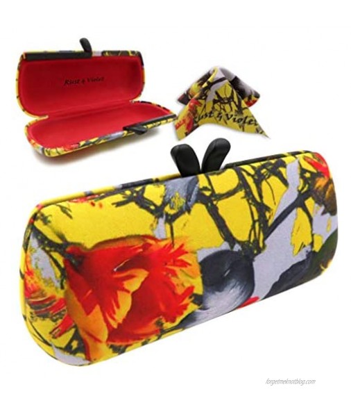 Chic Eyeglass Case with Handles - Small Sunglasses case for Women with Cloth