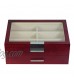 Extra Large Wood Eyeglass Sunglass Glasses Display Case Organizer Collector Box with Glass Top