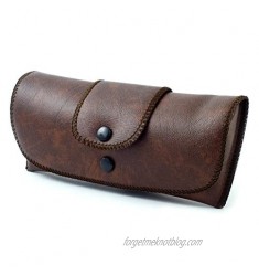 Soft Eyeglass Case Faux Leather Attaches to Belt Horizontal Brown 6.5"x3"x1"Inch