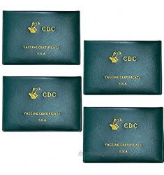 4 pcs Vaccine Card Holder PU Leather  CDC Card Sleeves for Travel  Leather Vaccine Card Holder to Protect Your CDC Vaccination Card