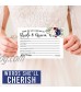 50 Advice For The Bride - Bridal Shower Games For Guests Wedding Card Boxes For Reception Wedding Guest Book Alternative Wedding Advice Cards For Bride and Groom Wedding Games For Guests Reception