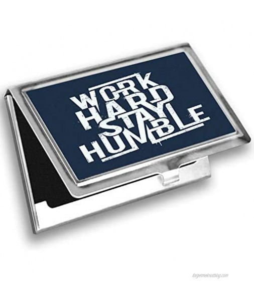 Ambesonne Saying Card Holder Work Hard Stay Humble Metal Card Wallet