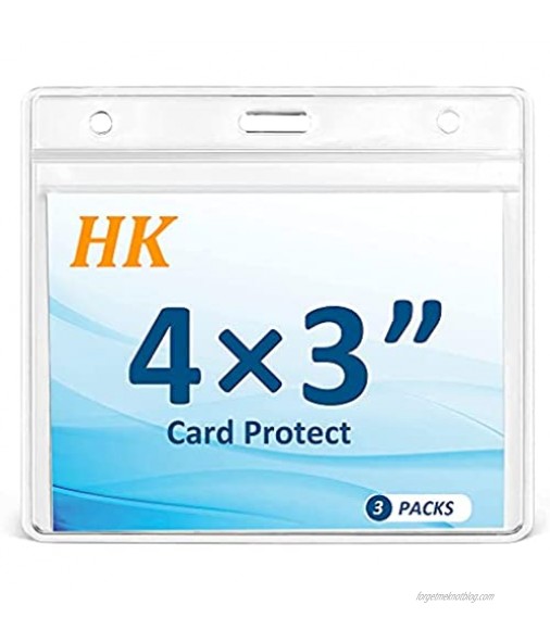 Card Holder Protector，Immunization Record with Waterproof Type Resealable Zip 3x4 Inches CDC Card Holder（ 3 Pack）