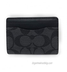Coach Men's Magnetic Card Case Qb/Charcoal Small