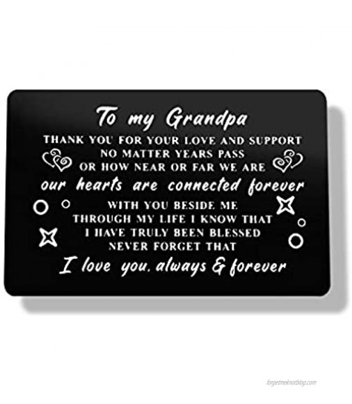 Fathers Day Gift for Grandad Gift for Grandad from Grandson Granddaughter Grandchild Best Grandpa Gifts Card To My Grandpa Birthday Christmas Grandfather Engraved Wallet Card Insert Grandfather Gifts
