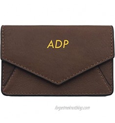 Genuine Leather Toffee/Black Personalized RFID Card Holder