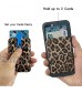 LOVE MEI MagSafe Magnet Leather Card Holder Wallet Stand Foldable Magnetic Credit Card Holder Stick on Phone Back for Women with Strong Magnetic Compatible iPhone 12 Mini Pro Max Case Leopard
