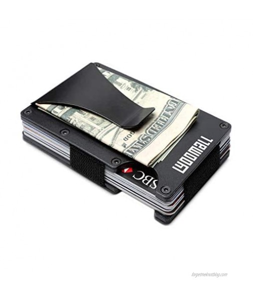 Minimalist Wallet with Money Clip Aluminum Credit Card Holder Slim Front Pocket RFID Blocking