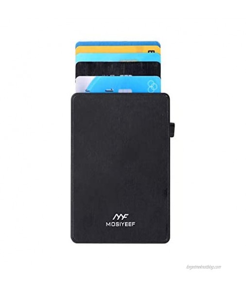 Mosiyeef Automatic RFID Credit Card Holder Aluminum Wallet Metal Card Case Pop Out Design for Men