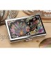 Mother of Pearl Peacock Pair Design Extra Long 100S Super Slim King Size 16 Cigarette Engraved Metal Steel RFID Blocking Protection Credit Business Card US Bill Currency Cash Holder Case Storage Box
