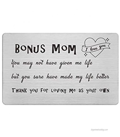 Mothers Day Gifts Wallet Card for Stepmom Mother In Law Birthday Wedding Gift