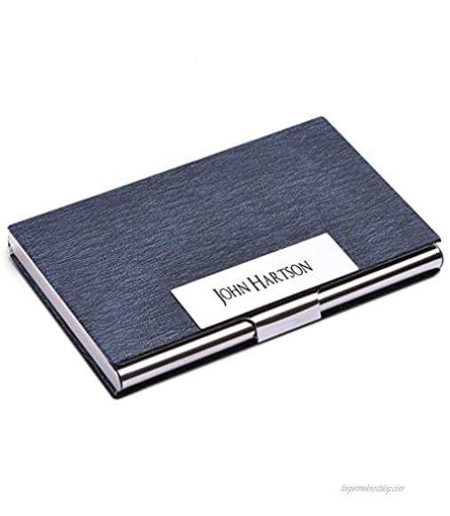 Personalize Free Custom Engraving Credit Card Business Card Holder Card Case (Blue)