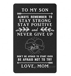 TANWIH Son Wallet Card from Mom  Son Gifts from Mom Mother  Son Birthday Gifts from Mom  Son Christmas Engraved Gifts  Son Graduation Gift Cards from Mom  Adult Encouragement Presents