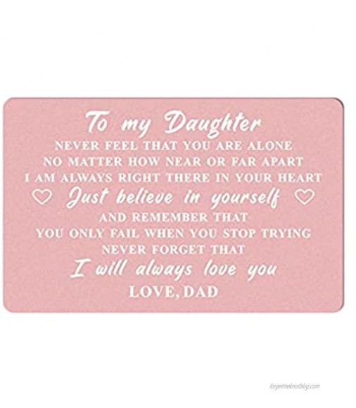To My Daughter Gifts Wallet Card from Dad I Love You Daughter from Dad Daughter Wedding Day Card Valentines Card from Father Marine Daughter Birthday Christmas Mothers Day