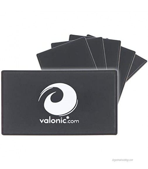 valonic RFID wallet shield | ultra slim | 6-pack | RFID blocking guard card | black | fraud protection for credit cards and debit cards