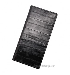 Vidlea Genuine Eel Skin Wallet Basic Long Slim Fold Wallet Credit Card Holder Coin Purse