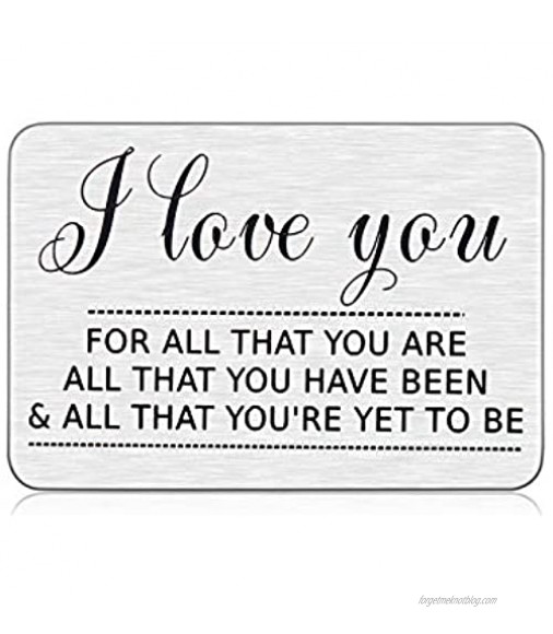 Wallet Card for Men Son Boyfriend Birthday Fathers Day Insert Gifts for Him Husband from Wife Long Distance I Love You Greeting Card Engraved for Hubby Fiance Anniversary Christmas Valentines Gifts
